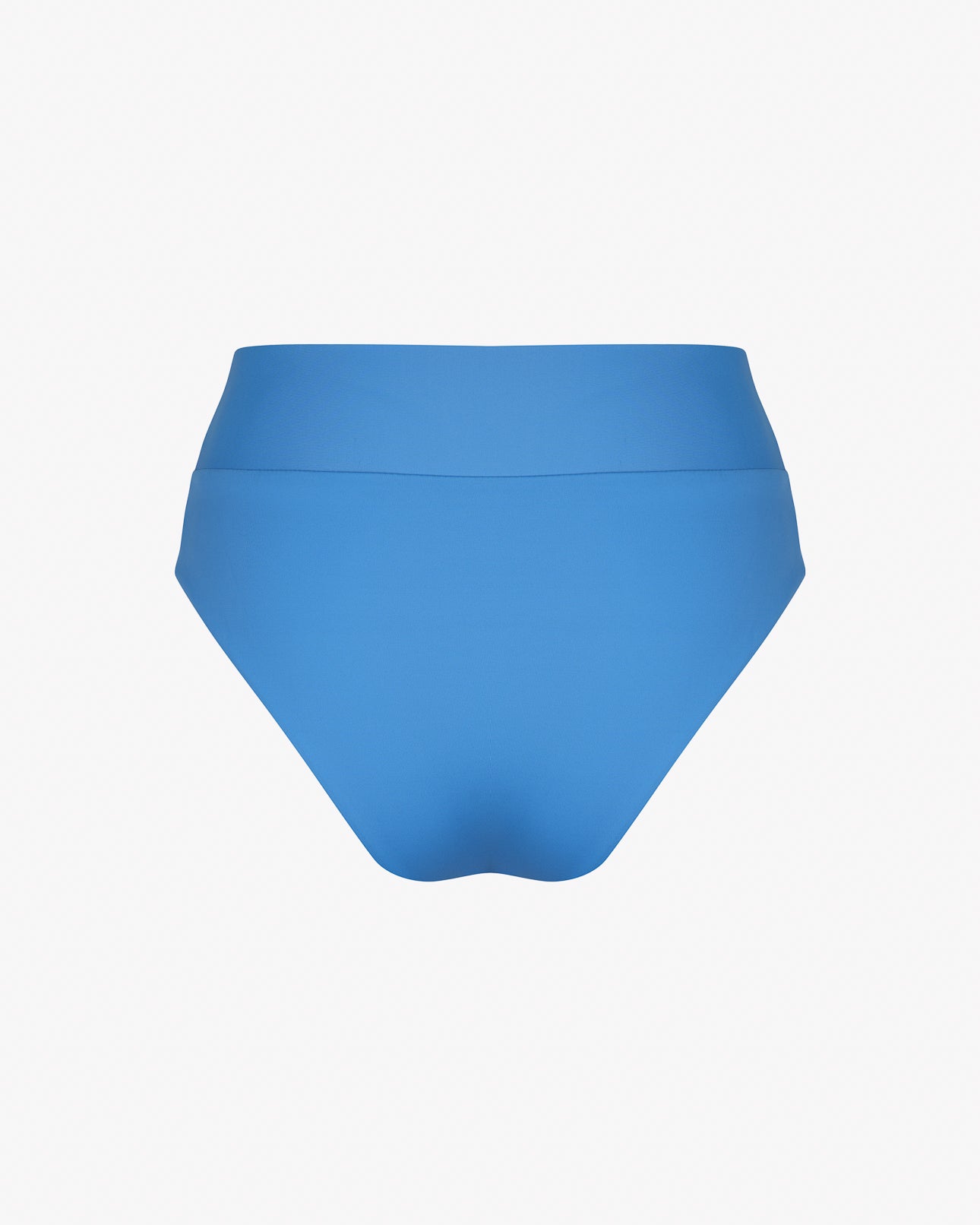 Main Design की Alice Bikini Hose शानदार रीसाइकिल सामग्री और chlorresistenter Stoff से बनी नीली High-Waisted महिलाओं की बिकिनी बॉटम है, जो सादे Ja पृष्ठभूमि पर प्रस्तुत की गई है।.