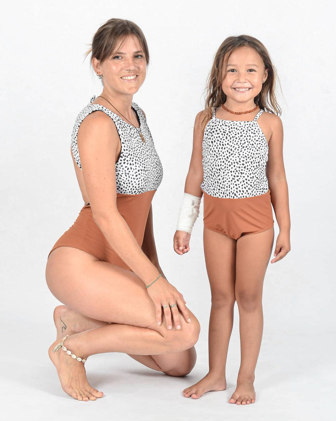 Divine Surf Suit in caramel/salty-leo nad Lena Girl Swimsuit