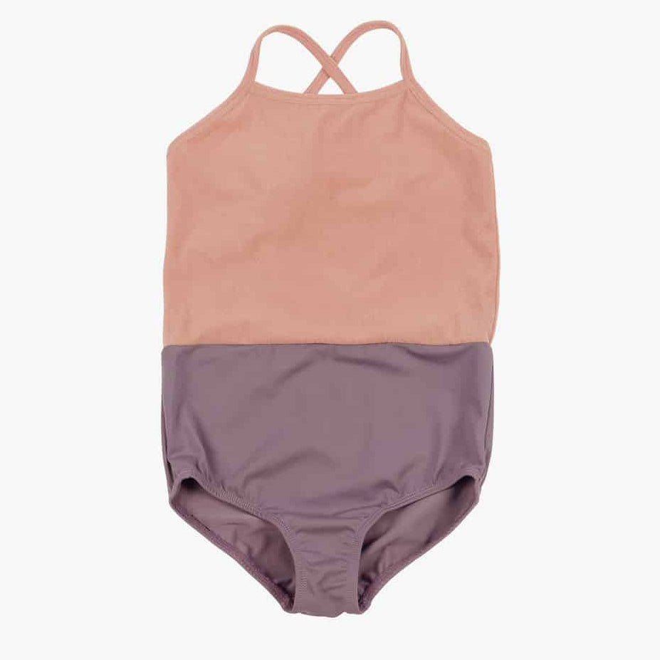 Lena Girls Swimsuit in elderberry rhubarb pie