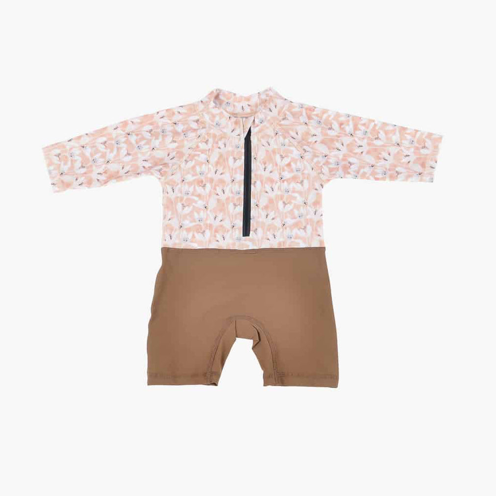 Malia Kids Swimsuit mocha/flowers