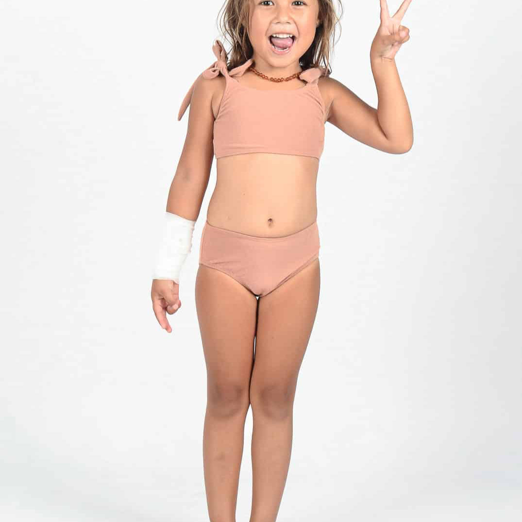MAIN Design Mia Girls Bikini in rhubarb pie