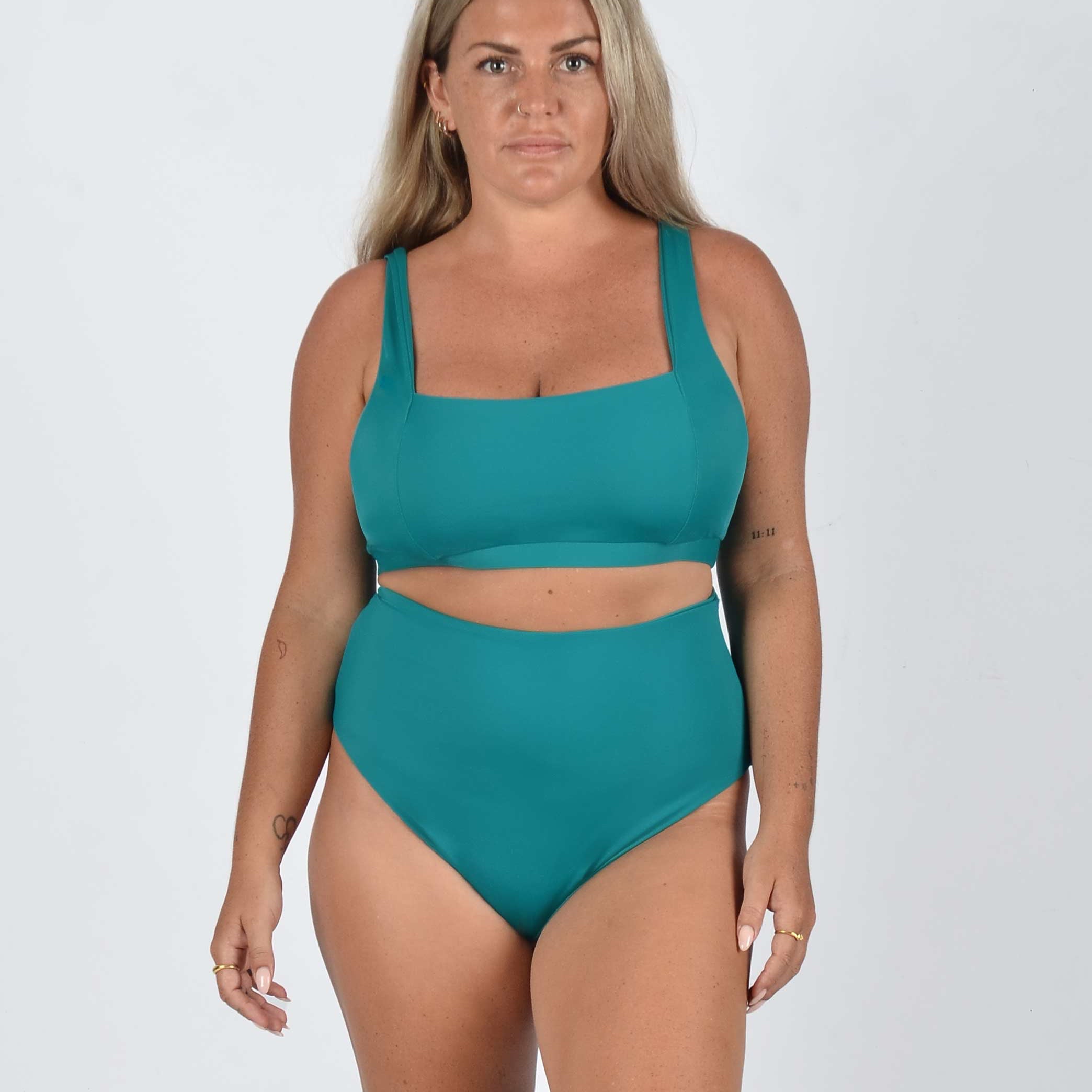 Rise Bikini Top, Posh Bottom, deep sea