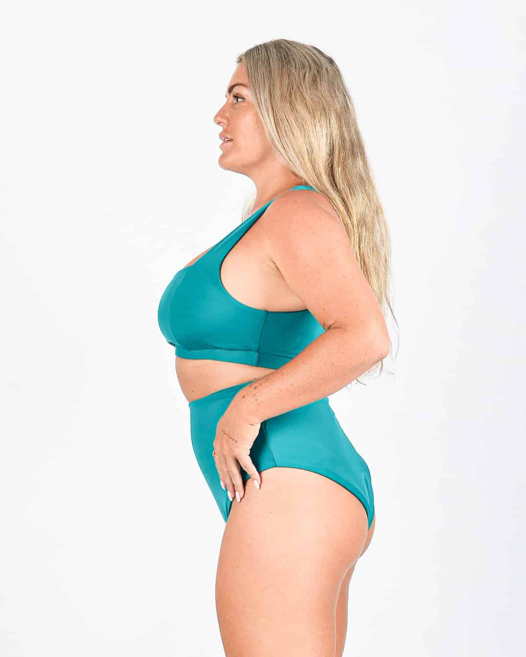 Rise Bikini Top, Posh Bikini Bottom, deep sea