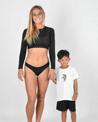 Maria Rash Guard, black and Aina Kids UV Shirt