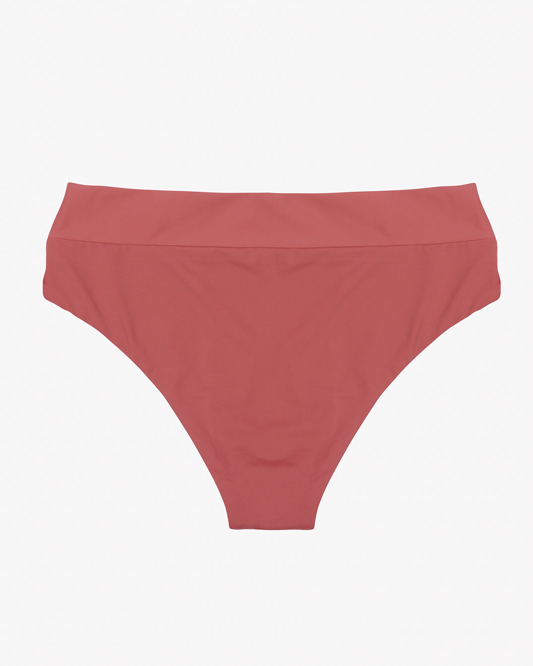 Ein rotes Bikinihöschen mit glattem, stromlinienförmigem Design. Die Alice Bikinihose von Main Design besteht aus einfarbigem, umweltfreundlichem Stoff ohne Muster oder Verzierungen. Der hoch geschnittene Beinausschnitt sorgt für einen eleganten und minimalistischen Look, perfekt für alle, die sowohl Stil als auch Nachhaltigkeit suchen.
