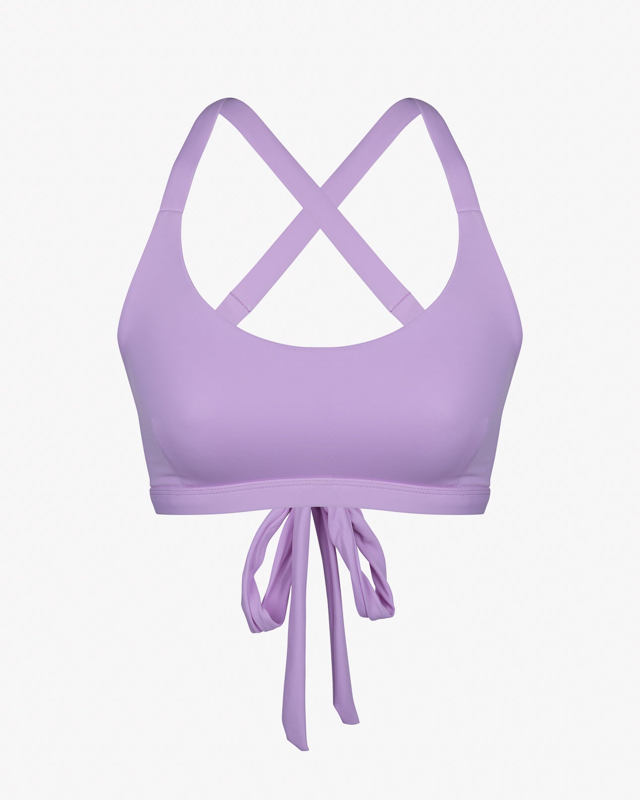 Das Charm Surf Bikini Oberteil von Main Design besticht durch seinen lila Farbton mit gekreuzten Trägern und Bindedetail vorne. Es ist aus chlorresistentem Material gefertigt. Sein schlichtes, minimalistisches Design macht es ideal für Wassersport und Fitnessaktivitäten.