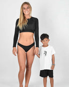 Maria Rash Guard, black and Aina Kids UV Shirt