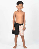 Lean Boy Boardshorts in black-flowers