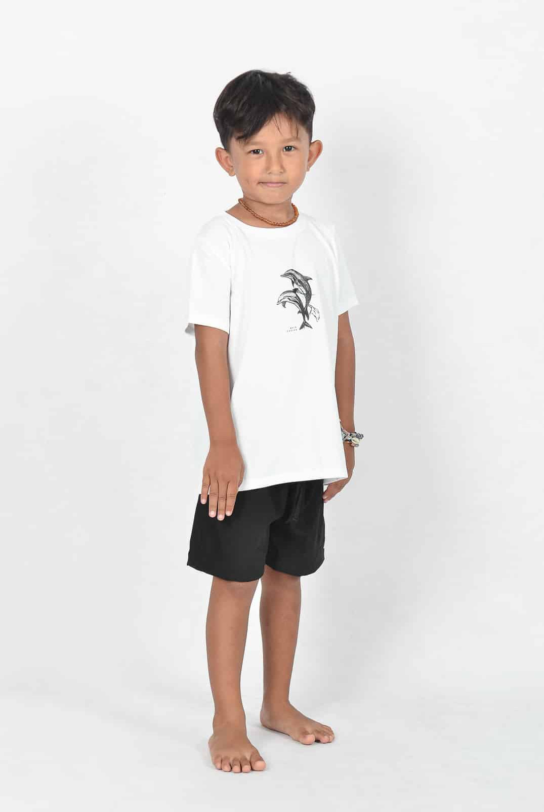 Aina Kids UV Shirt in white with artwork