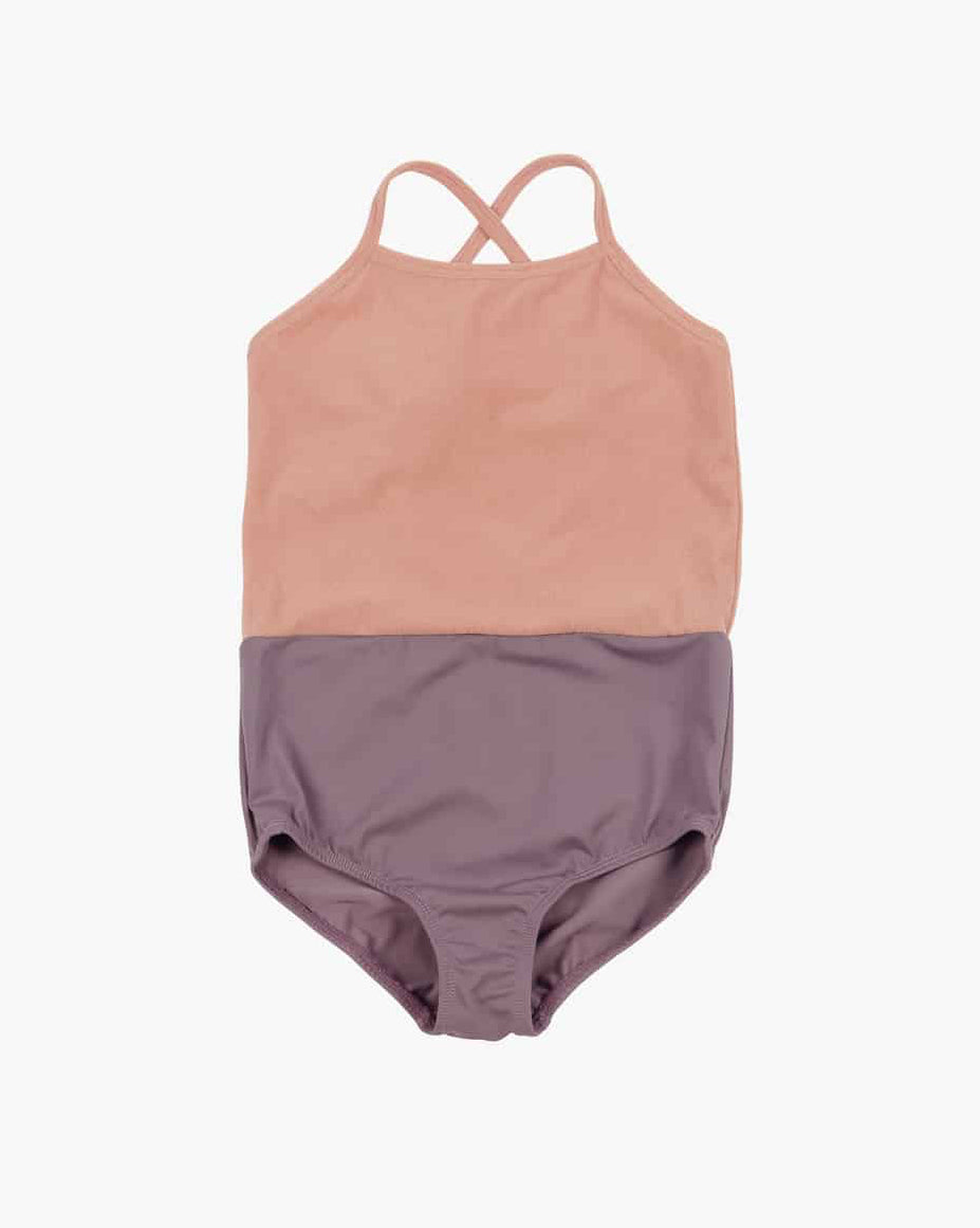 Lena Girls Swimsuit in elderberry rhubarb pie