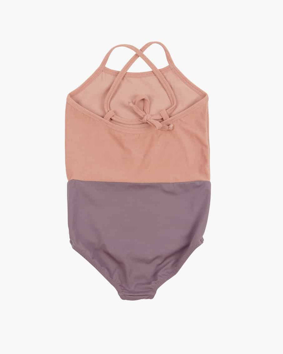 Lena Girls Swimsuit in elderberry rhubarb pie