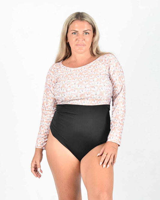 Ivy Surf Suit in black-flowers