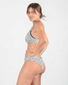 Sassy Bikini Top in salty leo, Blush Bikini Bottom in salty leo