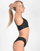 Rise Bikini Top, Gem Bikini Bottom in black/salty-leo