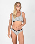 Rise Bikini Top, Gem Bikini Bottom, black salty leo