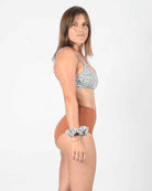 Sassy Bikini Top in salty leo, Posh Bikini Bottom in caramel