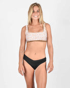 Rise Bikini Top mocha-flowers