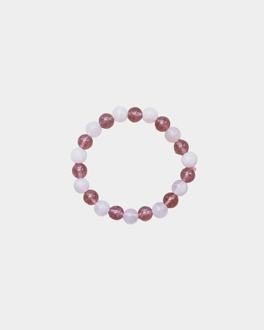 Kids energy bracelet strawberry quartz/natural quartz